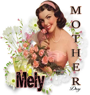 Vintage Mother Day Celebration PNG Image