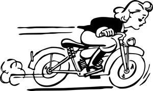 Vintage Motorcycle Rider Illustration PNG Image