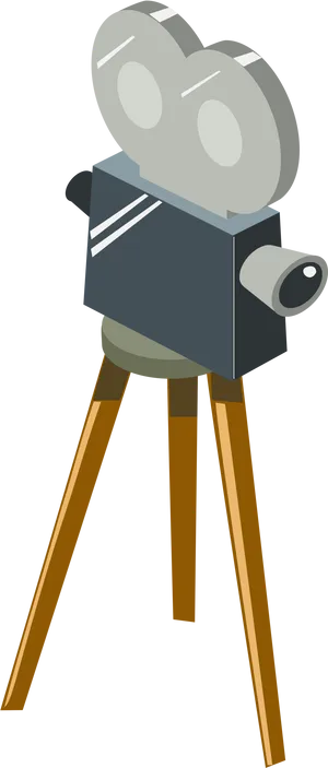 Vintage Movie Camera Illustration PNG Image