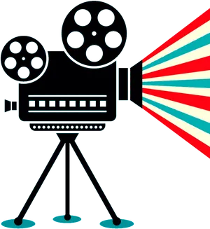 Vintage Movie Camera Illustration PNG Image