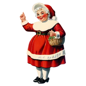 Vintage Mrs Claus Graphic Png Ofp14 PNG Image