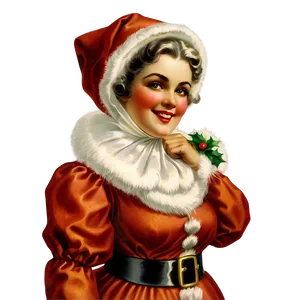 Vintage Mrs Claus Graphic Png Pqv94 PNG Image