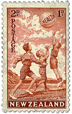 Vintage New Zealand Health Stamp PNG Image