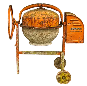 Vintage Orange Concrete Mixer PNG Image