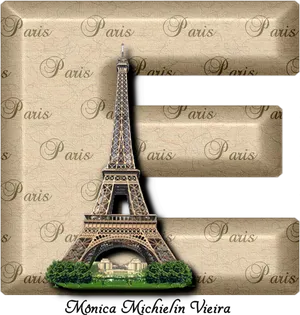 Vintage Paris Eiffel Tower Design PNG Image