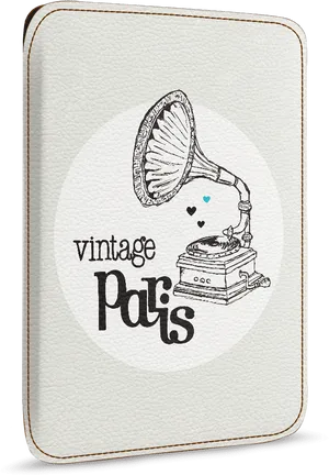 Vintage Paris Gramophone Illustration PNG Image