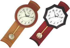 Vintage Pendulum Wall Clocks PNG Image