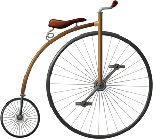 Vintage Penny Farthing Bicycle PNG Image