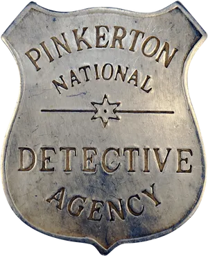 Vintage Pinkerton Detective Agency Badge PNG Image