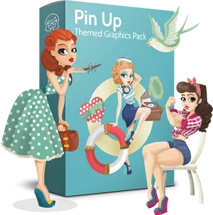 Vintage Pinup Girls Graphics Pack PNG Image