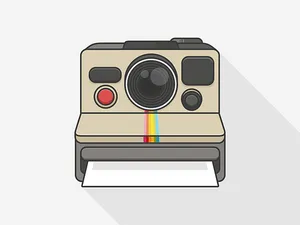 Vintage Polaroid Camera Illustration PNG Image