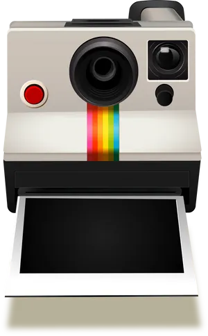 Vintage Polaroid Camera Illustration PNG Image