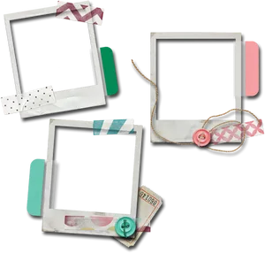 Vintage Polaroid Frames Collection PNG Image