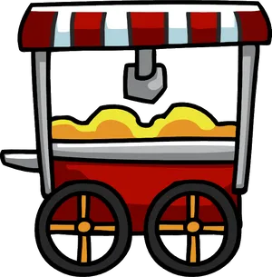 Vintage Popcorn Cart Clipart PNG Image