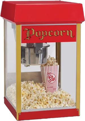 Vintage Popcorn Machine Clipart PNG Image