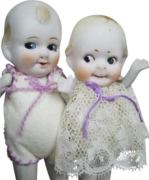 Vintage Porcelain Dollswith Googly Eyes PNG Image