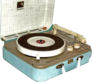 Vintage Portable Record Player PNG Image