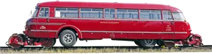 Vintage Rail Bus Red Transportation PNG Image