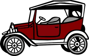 Vintage Red Classic Car Illustration PNG Image