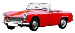 Vintage Red Convertible Car PNG Image