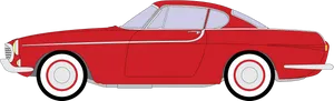 Vintage Red Coupe Classic Car Illustration PNG Image