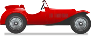 Vintage Red Roadster Car PNG Image