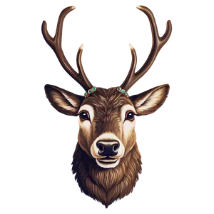 Vintage Reindeer Face Png Kks61 PNG Image