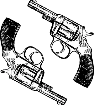 Vintage Revolver Illustration PNG Image