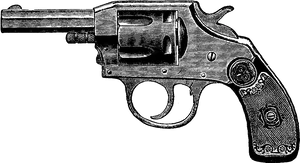 Vintage Revolver Sketch PNG Image