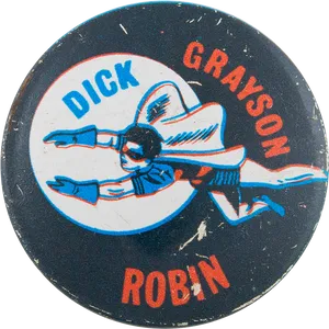 Vintage Robin Button PNG Image