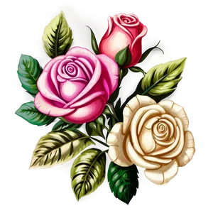 Vintage Rose Bouquet Png 06292024 PNG Image