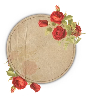 Vintage Rose Decorated Frame PNG Image