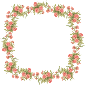 Vintage Rose Frame Design PNG Image