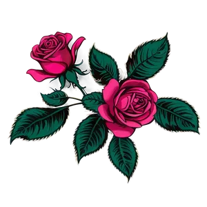 Vintage Rose Vector Print Png 06292024 PNG Image