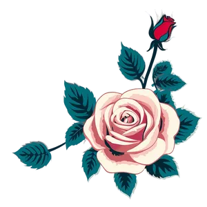 Vintage Rose Vector Print Png Apg PNG Image