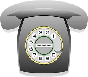 Vintage Rotary Phone Illustration PNG Image