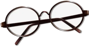 Vintage Round Glasses Transparent Background PNG Image