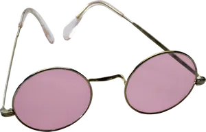 Vintage Round Pink Tinted Eyeglasses PNG Image