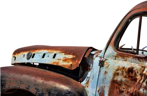 Vintage Rusty Car Detail PNG Image