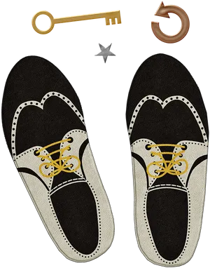 Vintage Saddle Shoes Illustration PNG Image