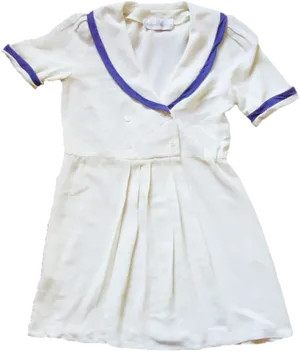 Vintage Sailor Collar Dress PNG Image