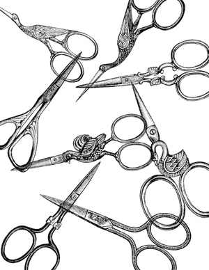 Vintage Scissors Collection Dark Background PNG Image