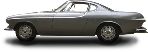 Vintage Silver Coupe Classic Car PNG Image