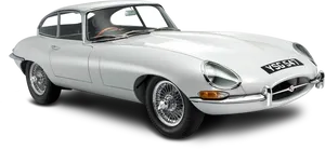 Vintage Silver Jaguar E Type PNG Image