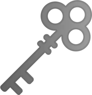 Vintage Skeleton Key Silhouette PNG Image