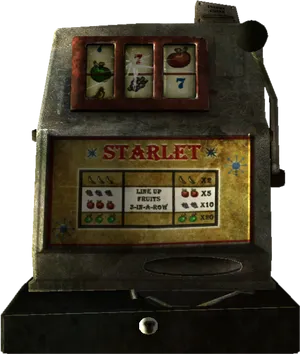 Vintage Slot Machine3 D Model PNG Image