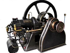 Vintage Steam Engine Machinery PNG Image