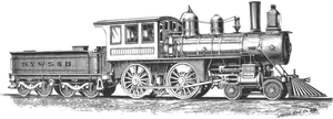 Vintage Steam Train Outline PNG Image