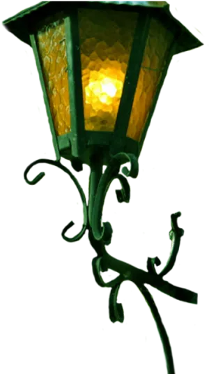 Vintage Street Lamp Glowing PNG Image