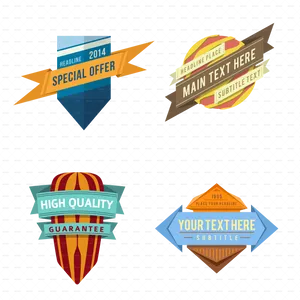 Vintage Style Badges Collection PNG Image